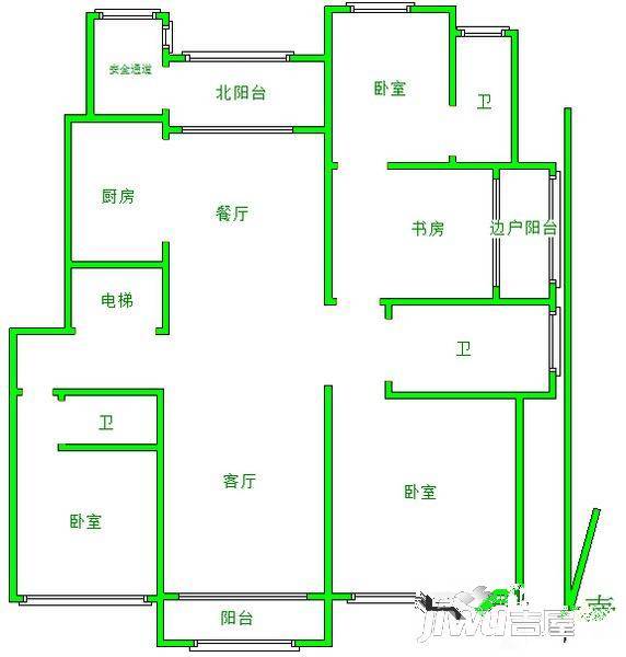 保利紫晶山4室2厅2卫170㎡户型图