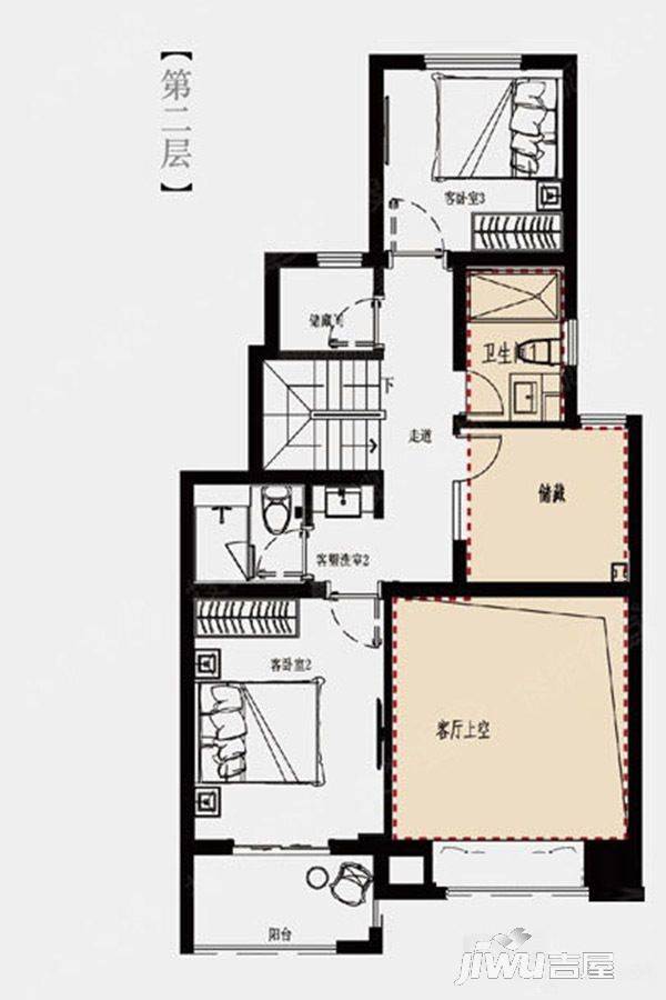 五矿晏山居4室3厅3卫140㎡户型图