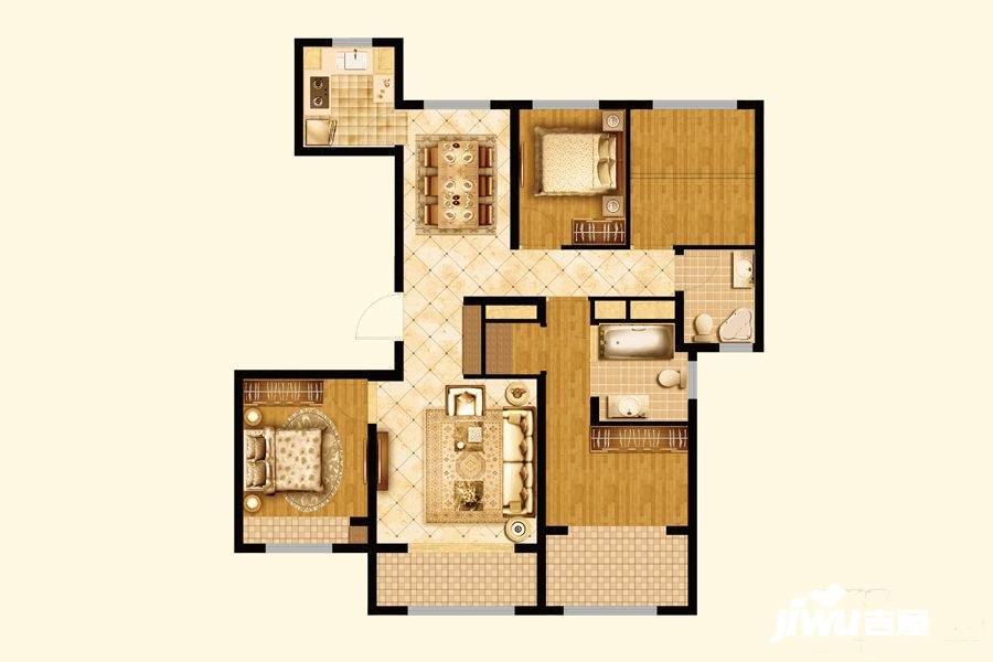 东城金茂悦4室2厅2卫119㎡户型图