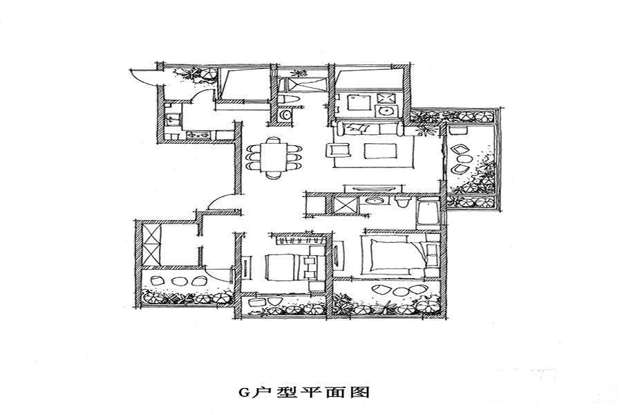 正荣润江城4室2厅2卫143㎡户型图