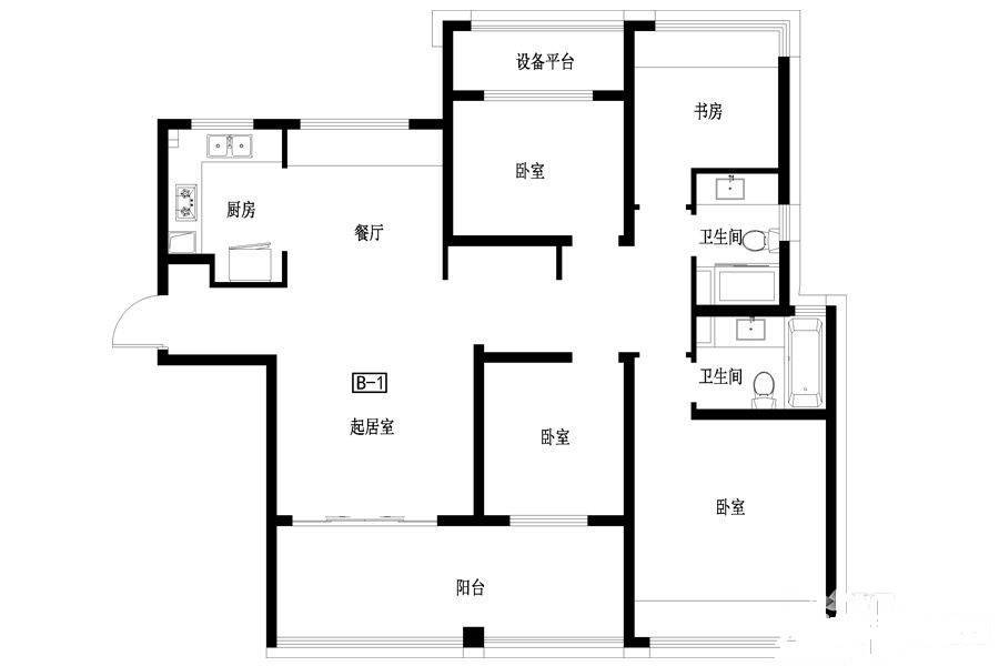 正荣润峯4室2厅2卫145㎡户型图