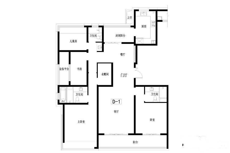 正荣润峯4室2厅3卫175㎡户型图