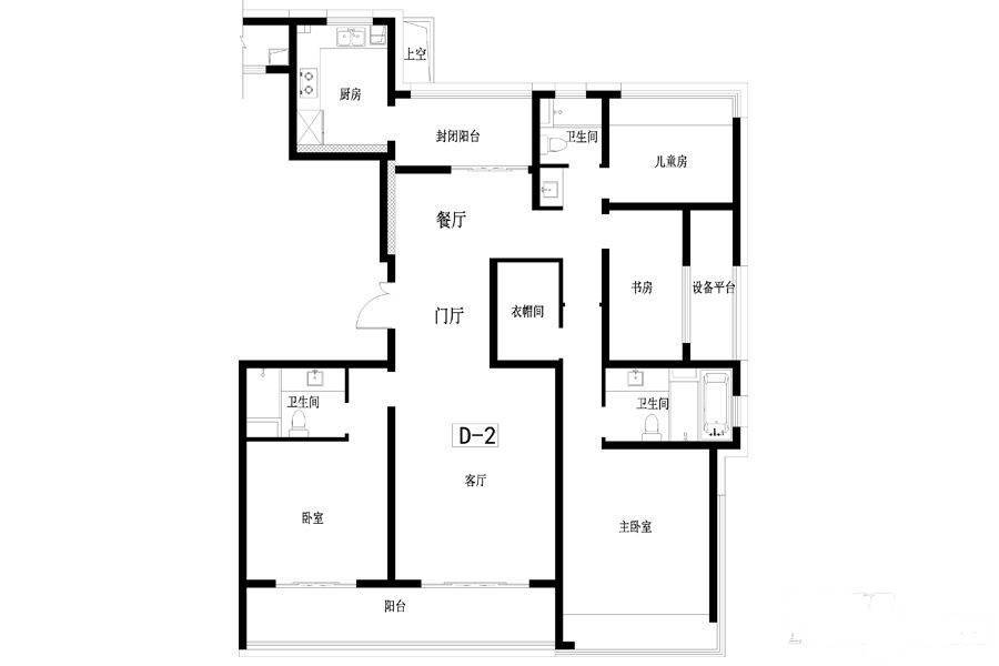 正荣润峯4室2厅3卫175㎡户型图