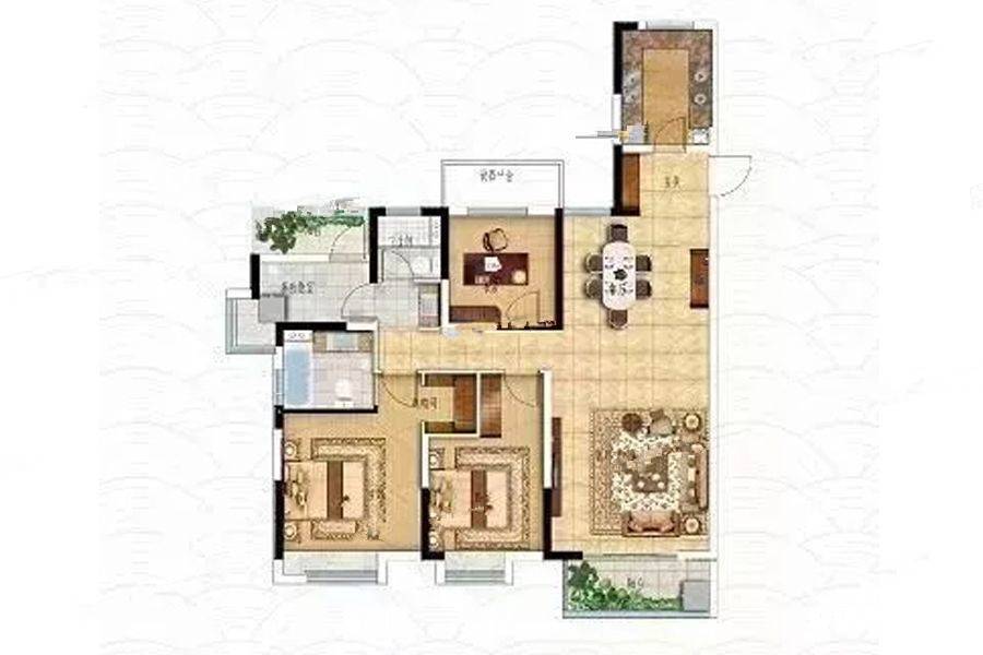 秦淮源筑4室2厅2卫134㎡户型图