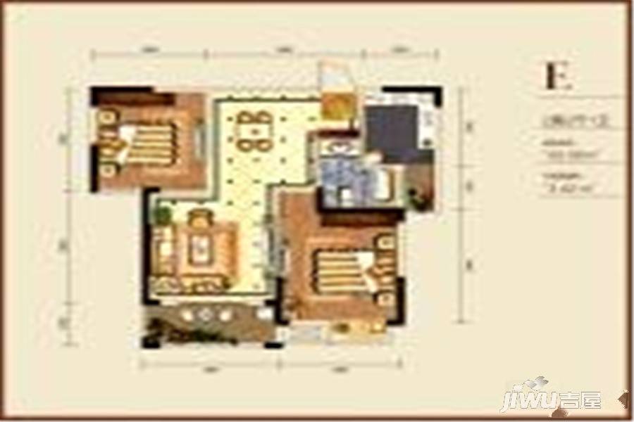 博园·澜郡2室2厅1卫83㎡户型图