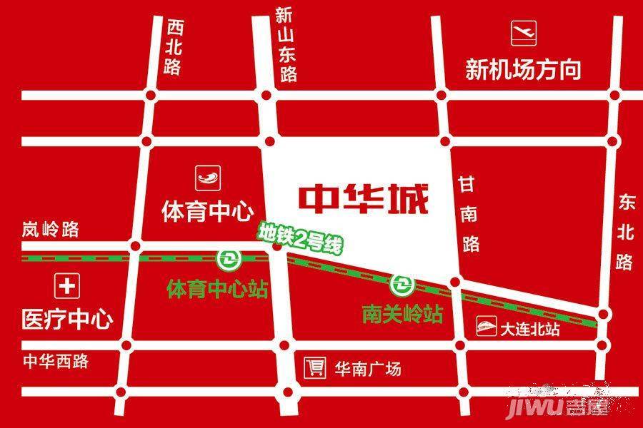 中华城二期领第位置交通图