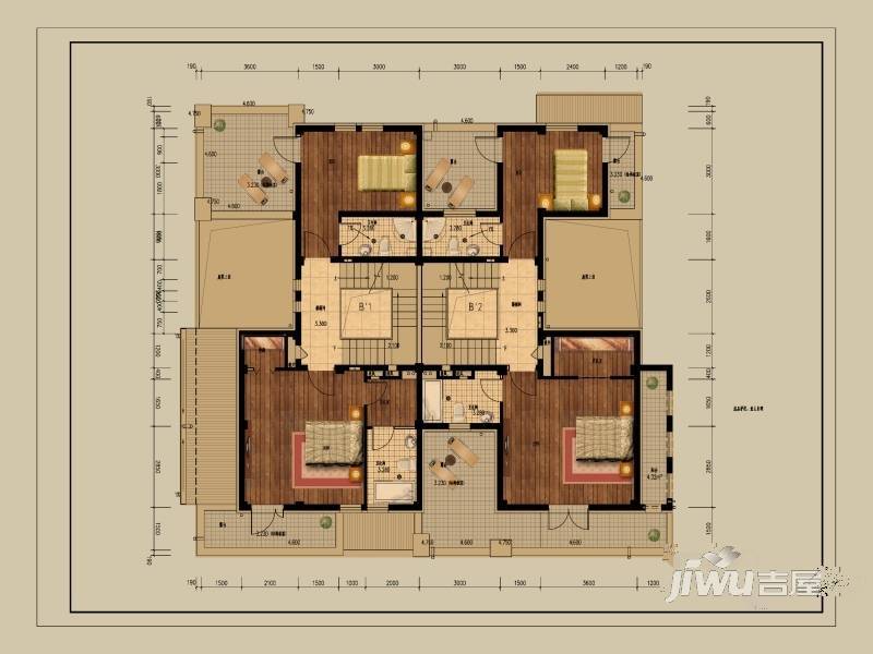 俄罗斯小镇5室4厅5卫239.2㎡户型图