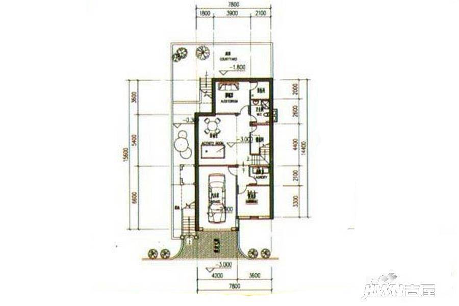 观驾山国际养生社区2室2厅1卫332㎡户型图