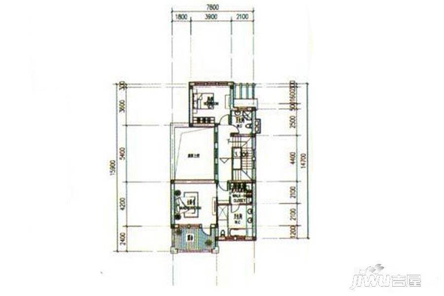 观驾山国际养生社区2室2厅1卫332㎡户型图