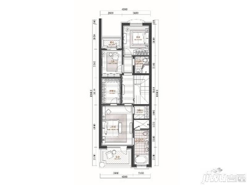 亿达留庄4室3厅4卫180㎡户型图