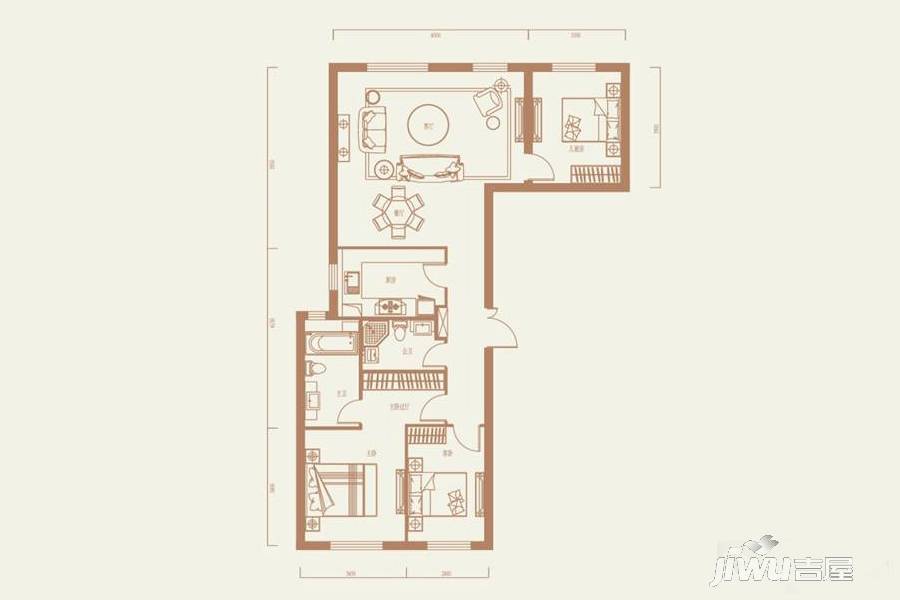 东港天鹅湾3室2厅2卫149㎡户型图