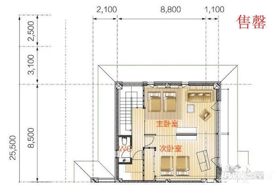 汤景泽温泉别墅3室2厅2卫160㎡户型图