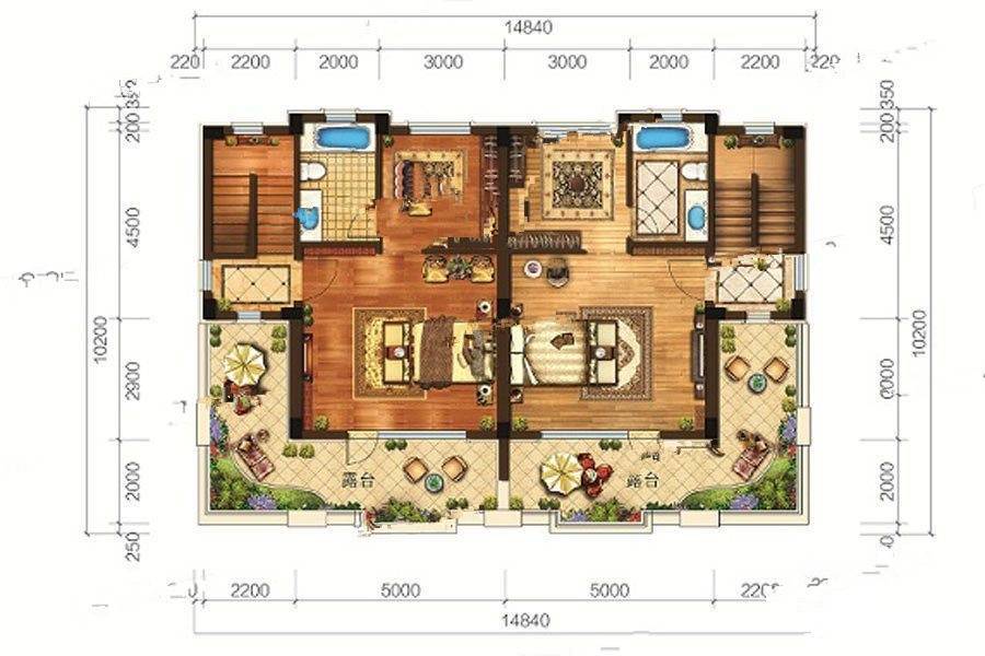 纳帕溪谷御山二期3室3厅5卫170㎡户型图