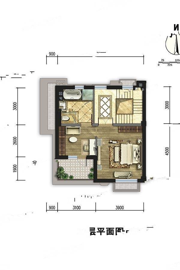 金地自在城3室4厅4卫160㎡户型图