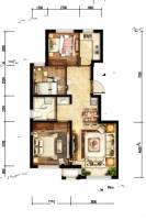 中国铁建山语城3室2厅1卫85㎡户型图
