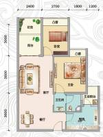 鸿景新城2室2厅1卫76㎡户型图