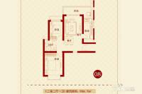 恒大绿洲2室2厅1卫86.7㎡户型图