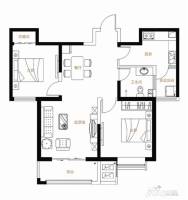 新晋府2室2厅1卫95㎡户型图