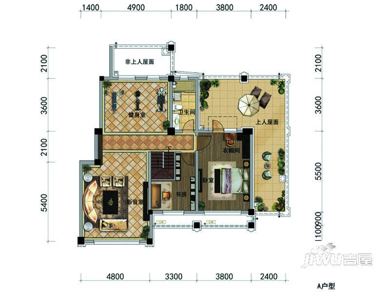 观山悦公馆4室2厅2卫户型图