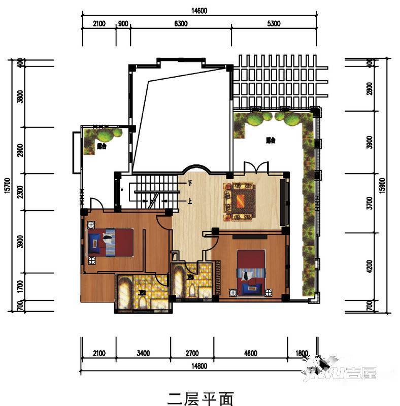 新海岸1号3室3厅3卫366.8㎡户型图