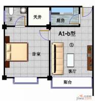 得发江语星城1室1厅1卫49.2㎡户型图