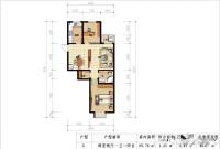 世纪花园二期2室2厅1卫80.1㎡户型图