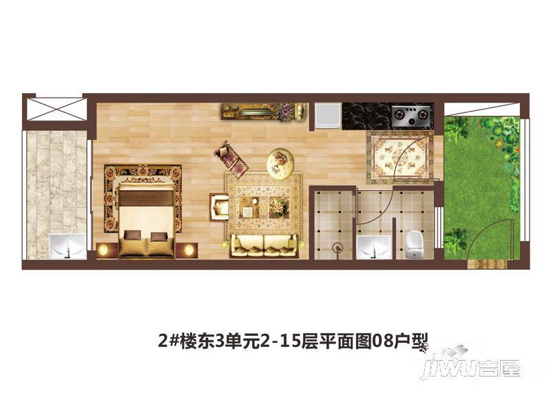 保亭奥兰花园1室0厅1卫户型图