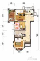 碧桂园珊瑚宫殿2室1厅1卫60.8㎡户型图