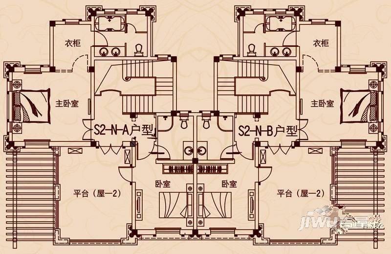 岭尚山河普通住宅199.1㎡户型图