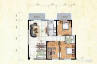 亿龙福星城3室2厅2卫107㎡户型图