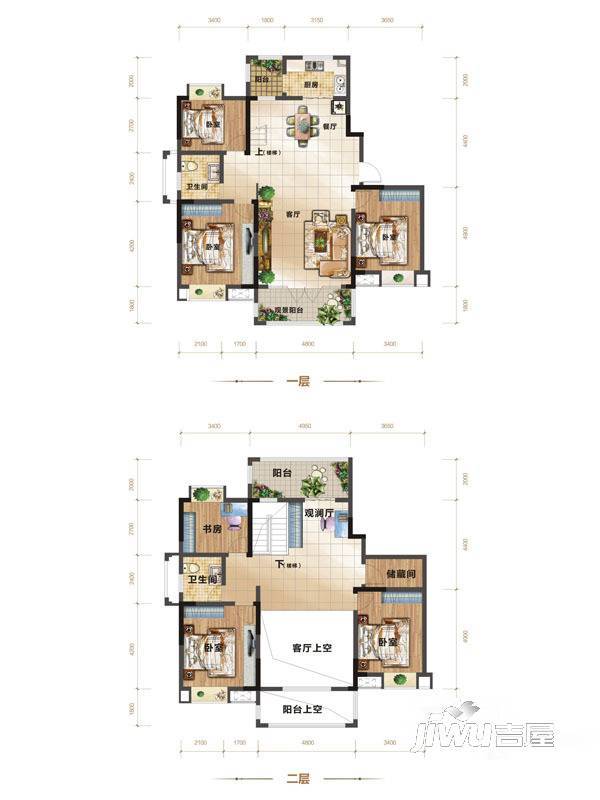 上品6室3厅2卫252.5㎡户型图