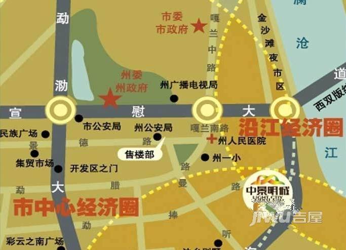 中景明城位置交通图