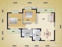 滨江果园避寒度假山庄2室2厅1卫80.9㎡户型图