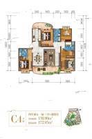 曼城4室2厅3卫172.9㎡户型图