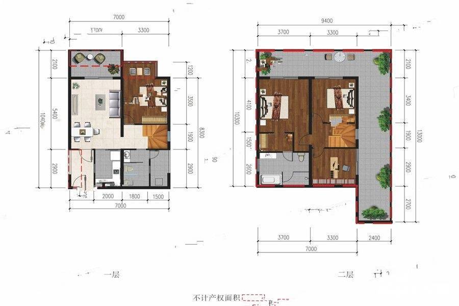 柚木别院4室2厅2卫77.5㎡户型图