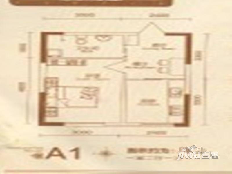 中泽城1室2厅1卫户型图