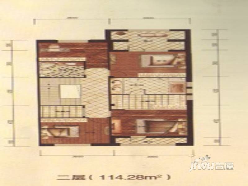 英伦华府普通住宅114.3㎡户型图