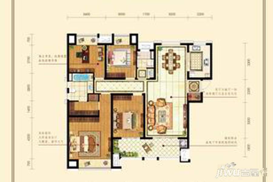 东方瑞园4室2厅2卫156㎡户型图