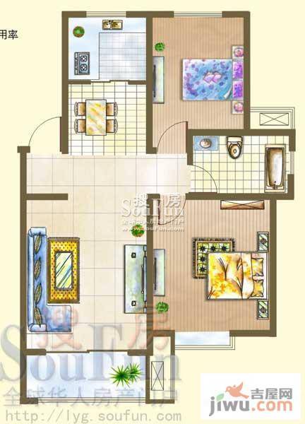 石棚名居2室2厅1卫户型图