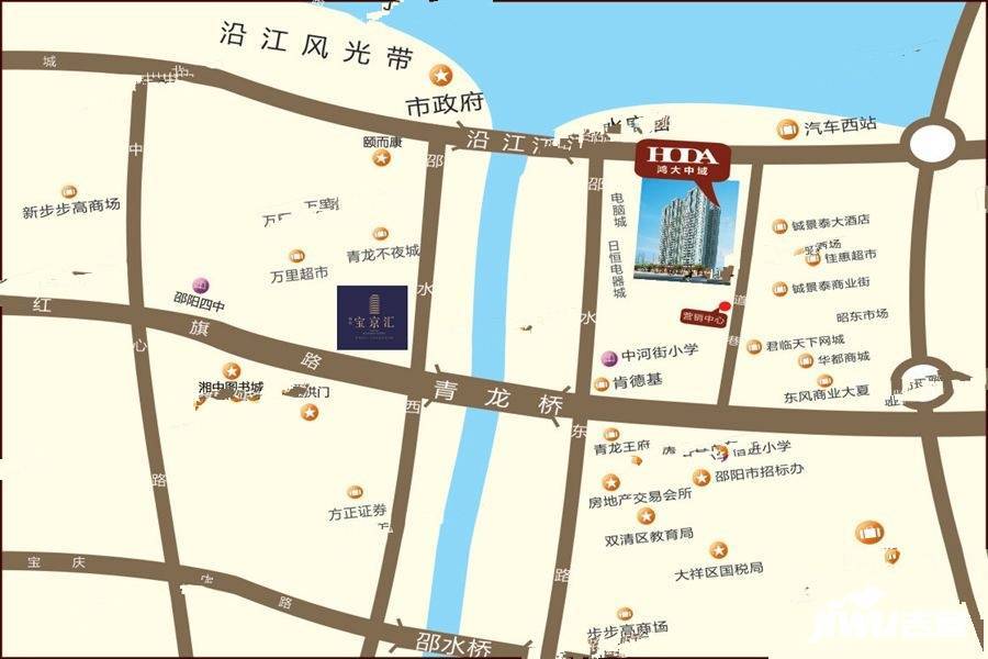 邮政宝京汇位置交通图1