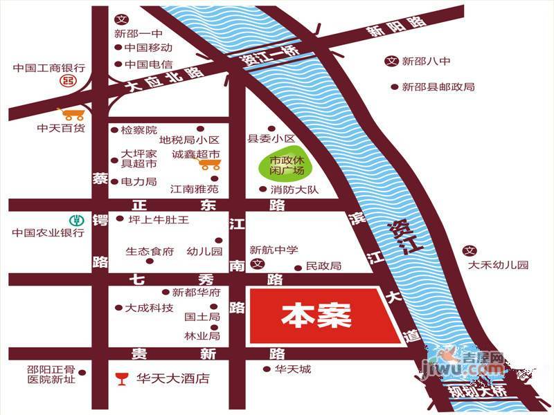 滨江时代城位置交通图