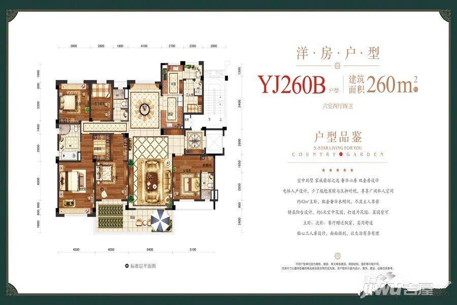 邵阳碧桂园6室2厅4卫260㎡户型图