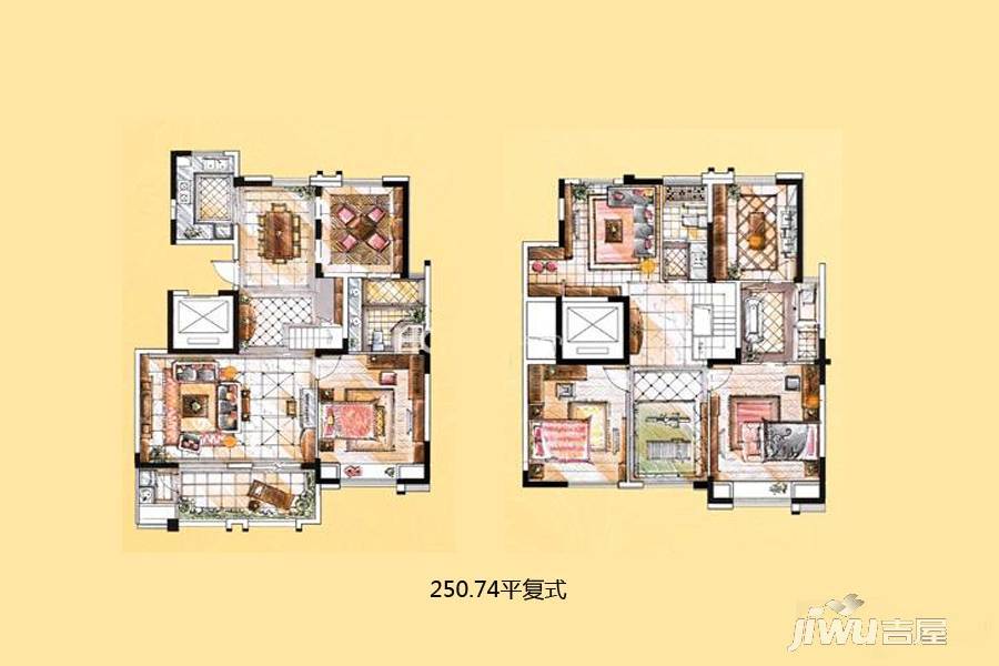 长江国际二期晶源4室2厅3卫250.7㎡户型图