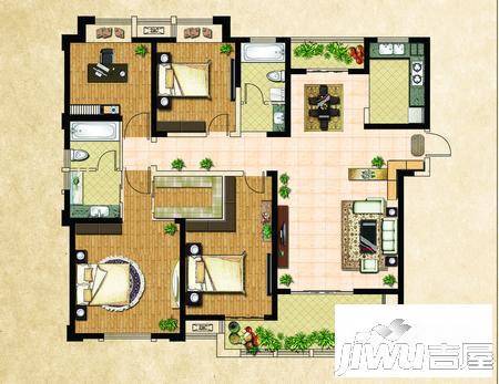 常发欧风新天地4室2厅2卫186㎡户型图