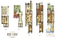 鸿地雍山府4室3厅5卫305㎡户型图