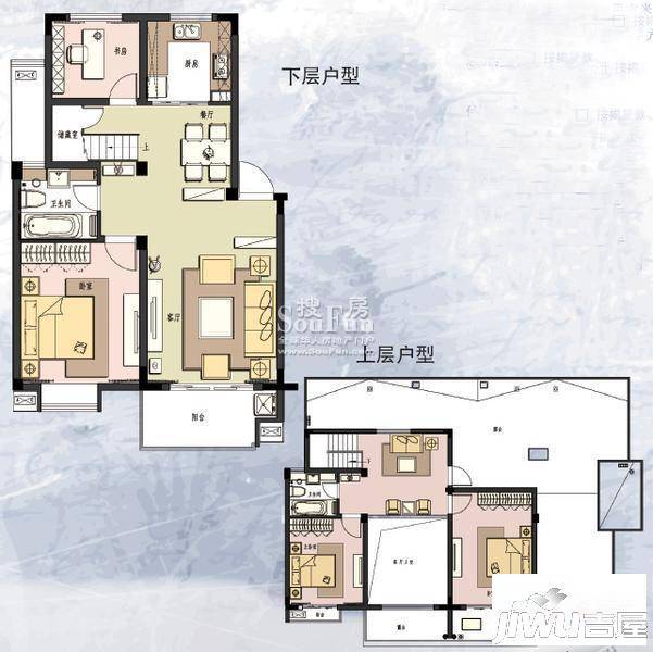 苹果园幸福城4室2厅2卫150㎡户型图