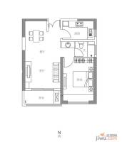 绿地西水东1室2厅1卫68㎡户型图