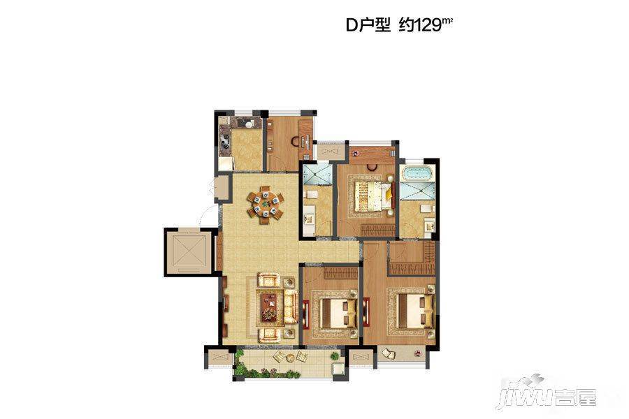 中隆润熙府4室3厅2卫129㎡户型图