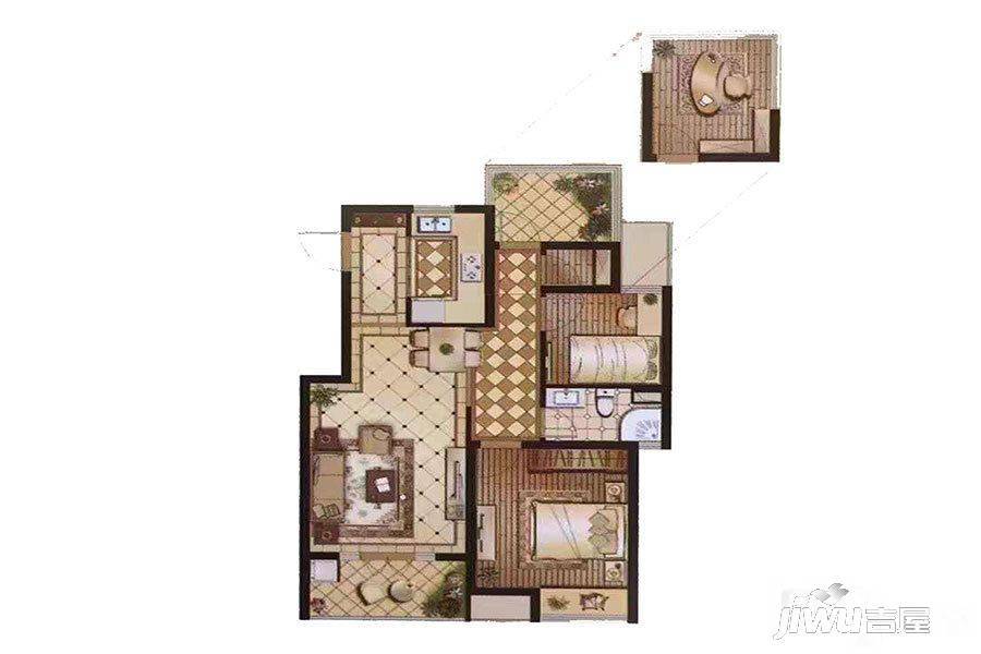 万科维园2室2厅1卫95㎡户型图