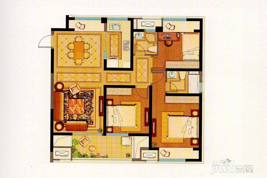 融创玉兰公馆3室2厅2卫110㎡户型图